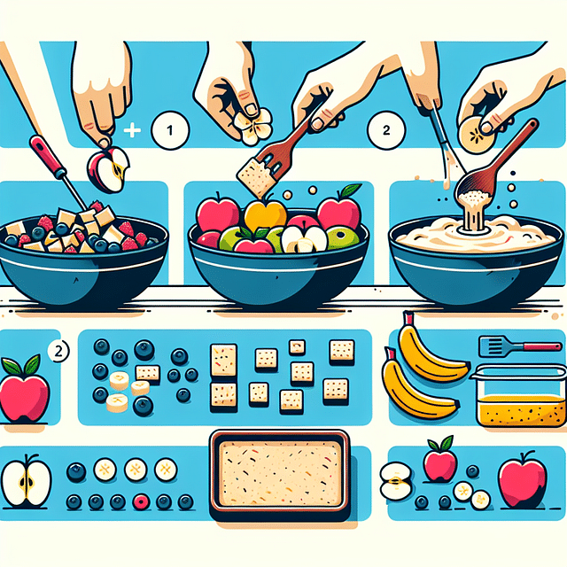 adding fruits to dog treat mixture