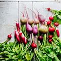 sliced radishes