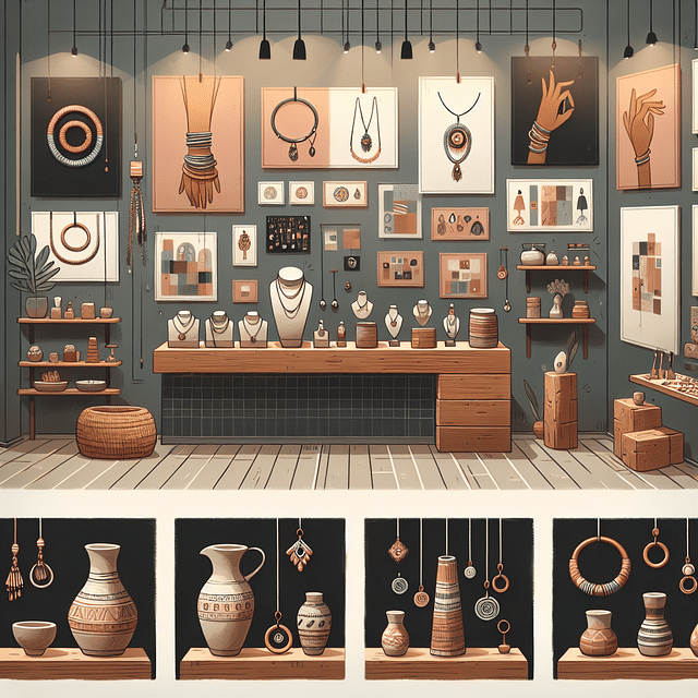 Artistic creations and jewelry on display at ShopSCAD